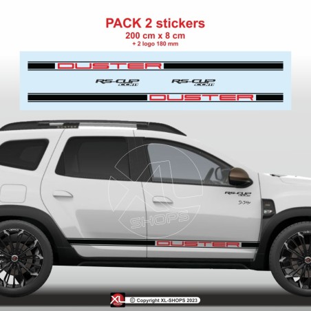 2 DUSTER RACING two-tone side skirt decal for Dacia