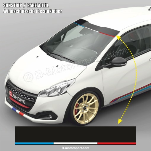 Windschutzscheibe aufkleber PEUGEOT SPORT FRANKREICH Trikolore-Streifen