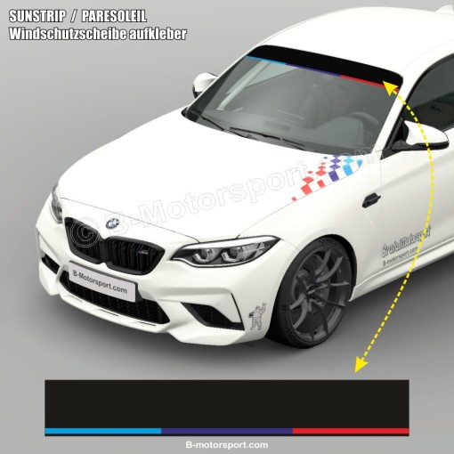 Pare-soleil racing avec bandes couleur M-POWER pour toutes BMW MOTORSPORT