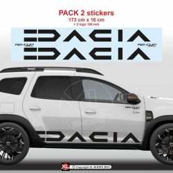 2 sticker DUSTER bandes latérales RACING pour Dacia Duster II