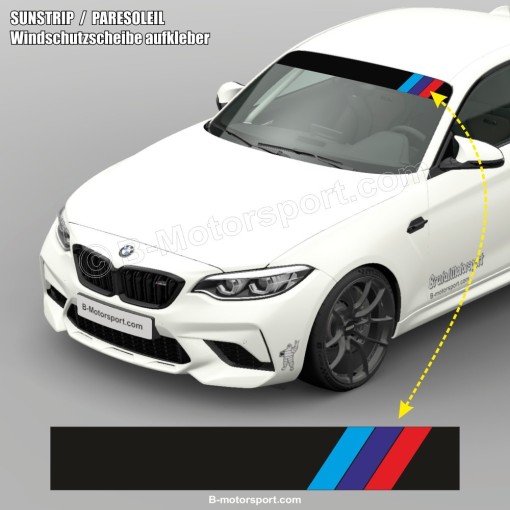 Windshield decal with M-POWER stripes for all BMW MOTORSPORT