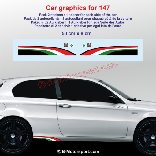 Sticker coloris ITALIA pour Alfa Tonale Stelvio Giulia Giulietta Mito 147