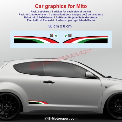 Sticker coloris ITALIA pour Alfa Tonale Stelvio Giulia Giulietta Mito 147