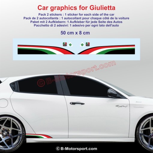 Sticker coloris ITALIA pour Alfa Tonale Stelvio Giulia Giulietta Mito 147