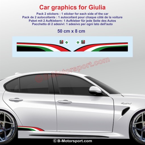 Sticker coloris ITALIA pour Alfa Tonale Stelvio Giulia Giulietta Mito 147