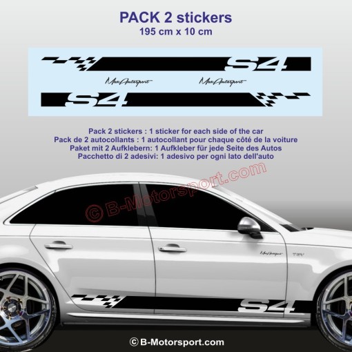 Sport side skirt sticker decals for AUDI S4