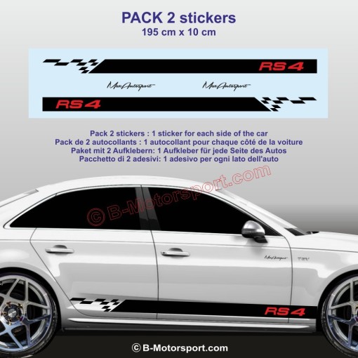 Sport side skirt sticker decals for AUDI RS4