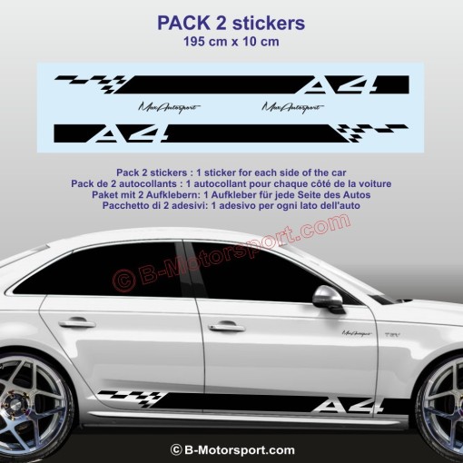 Sport side skirt sticker decals for AUDI A4