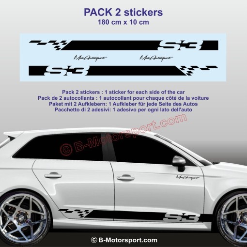 Sport side skirt sticker decals for AUDI S3