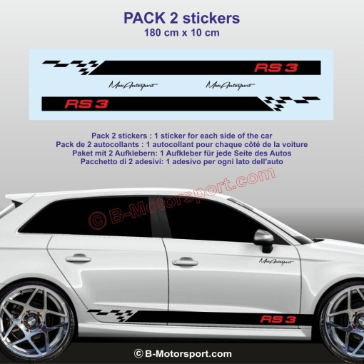 Sport side skirt sticker decals for AUDI RS3