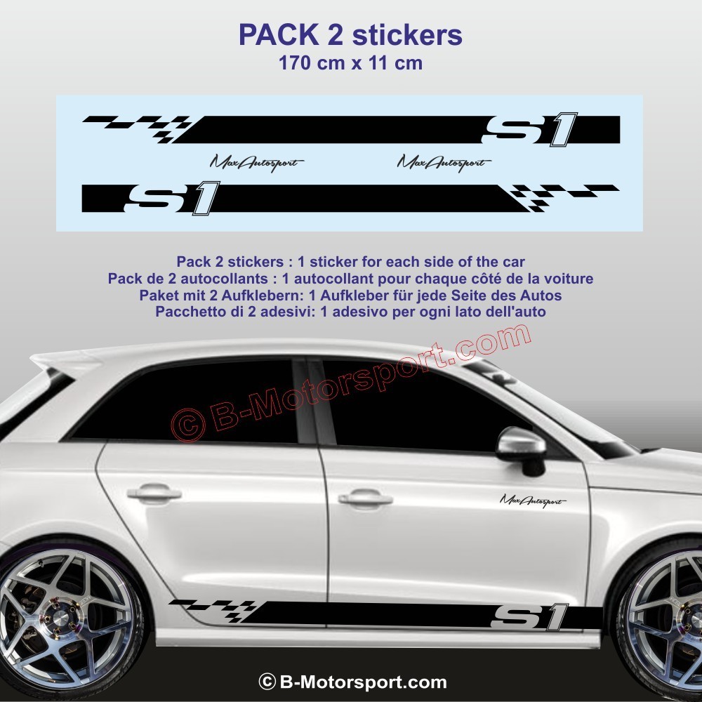 Sport side skirt sticker decals for AUDI S1