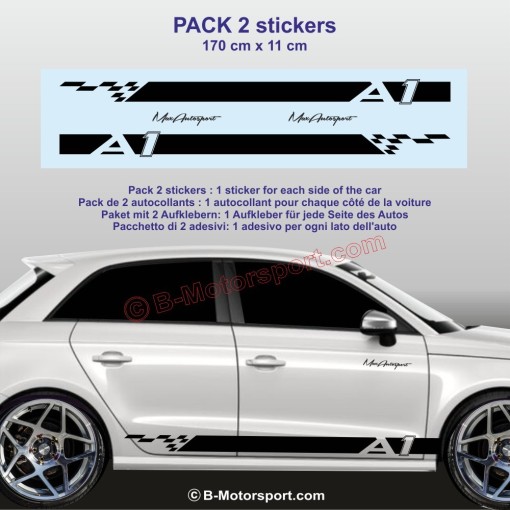 Sport side skirt sticker decals for AUDI A1