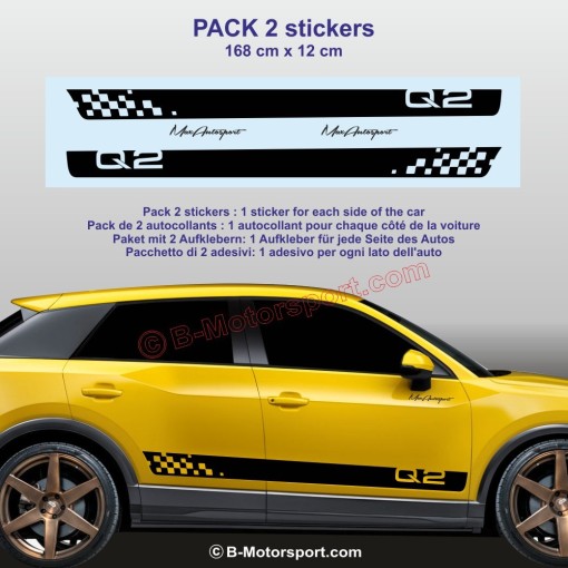 Sport side skirt sticker decals for AUDI Q2