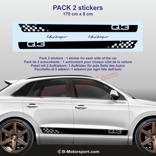 Sport side skirt sticker decals for AUDI Q3