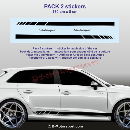 RACING side skirt sticker decals for AUDI A3