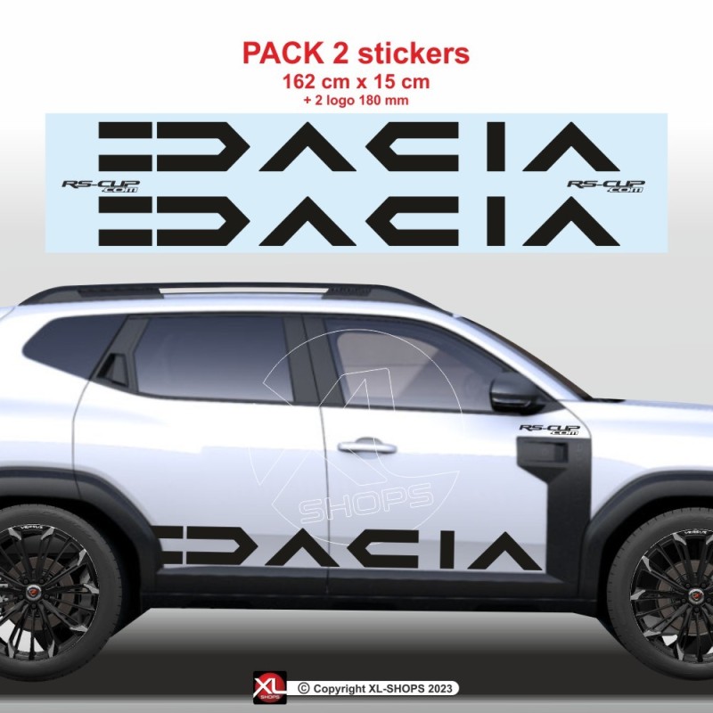 2 DACIA Racing Seitenstreifen Aufbleber für Dacia Duster III