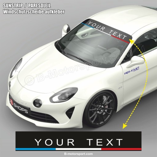 Pare-soleil avec texte personnalisable pour ALPINE A110