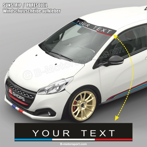 Parabrezza adesivo con testo personalizzabile per PEUGEOT SPORT