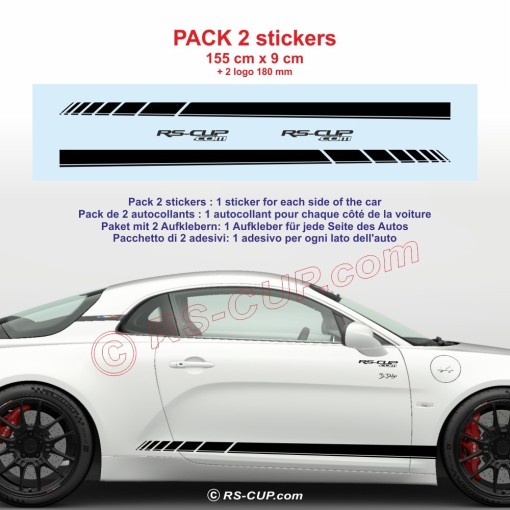 2 stickers bande bas de caisse Racing pour Alpine A110