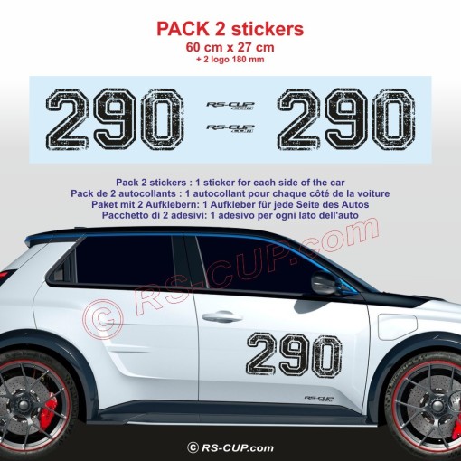 290 Racing number sticker in 2 copies for Alpine A290