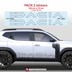 2 sticker DUSTER bandes latérales RACING OUTLINE pour Dacia Duster III