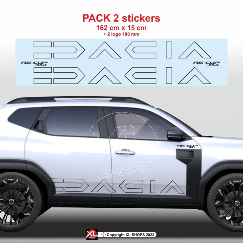 2 adesivi DACIA fasce laterali RACING OUTLINE per Dacia Duster III
