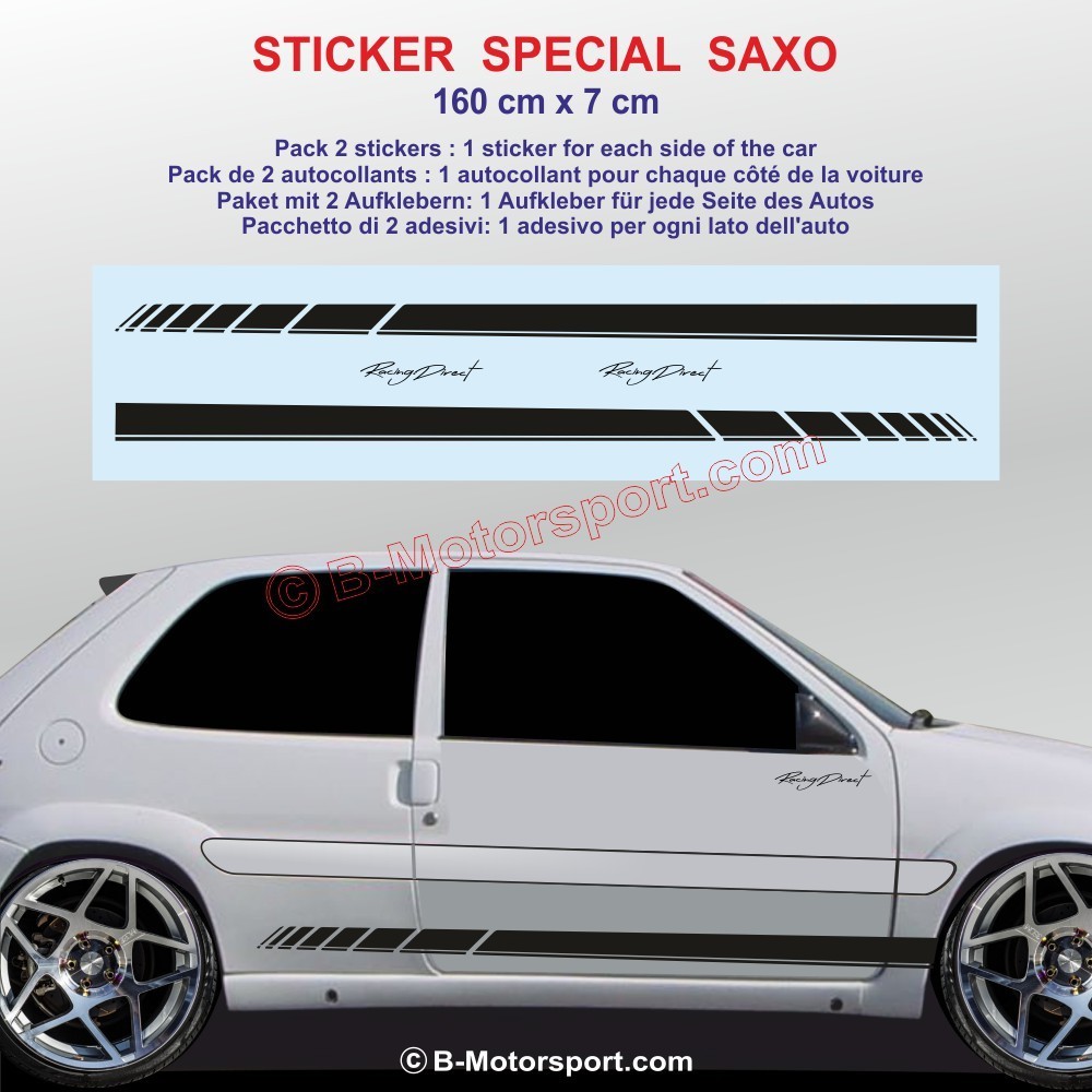 Racing side skirt sticker decals for CITROEN SAXO VTS