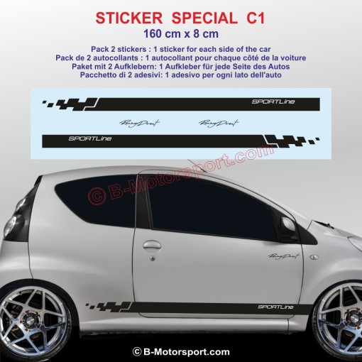 SPORTLINE side skirt sticker decals for CITROEN C1