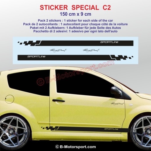 SPORTLINE side skirt sticker decals for CITROEN C2