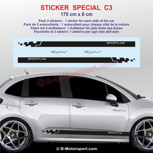 SPORTLINE side skirt sticker decals for CITROEN C3