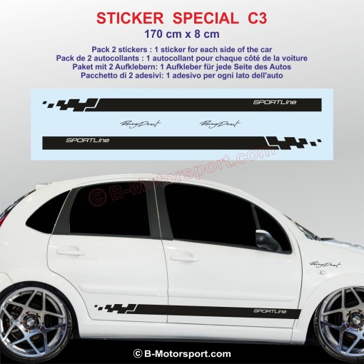 SPORTLINE side skirt sticker decals for CITROEN C3