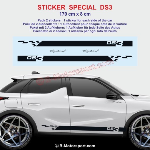 Sport side skirt sticker decals for CITROEN DS3 Racing