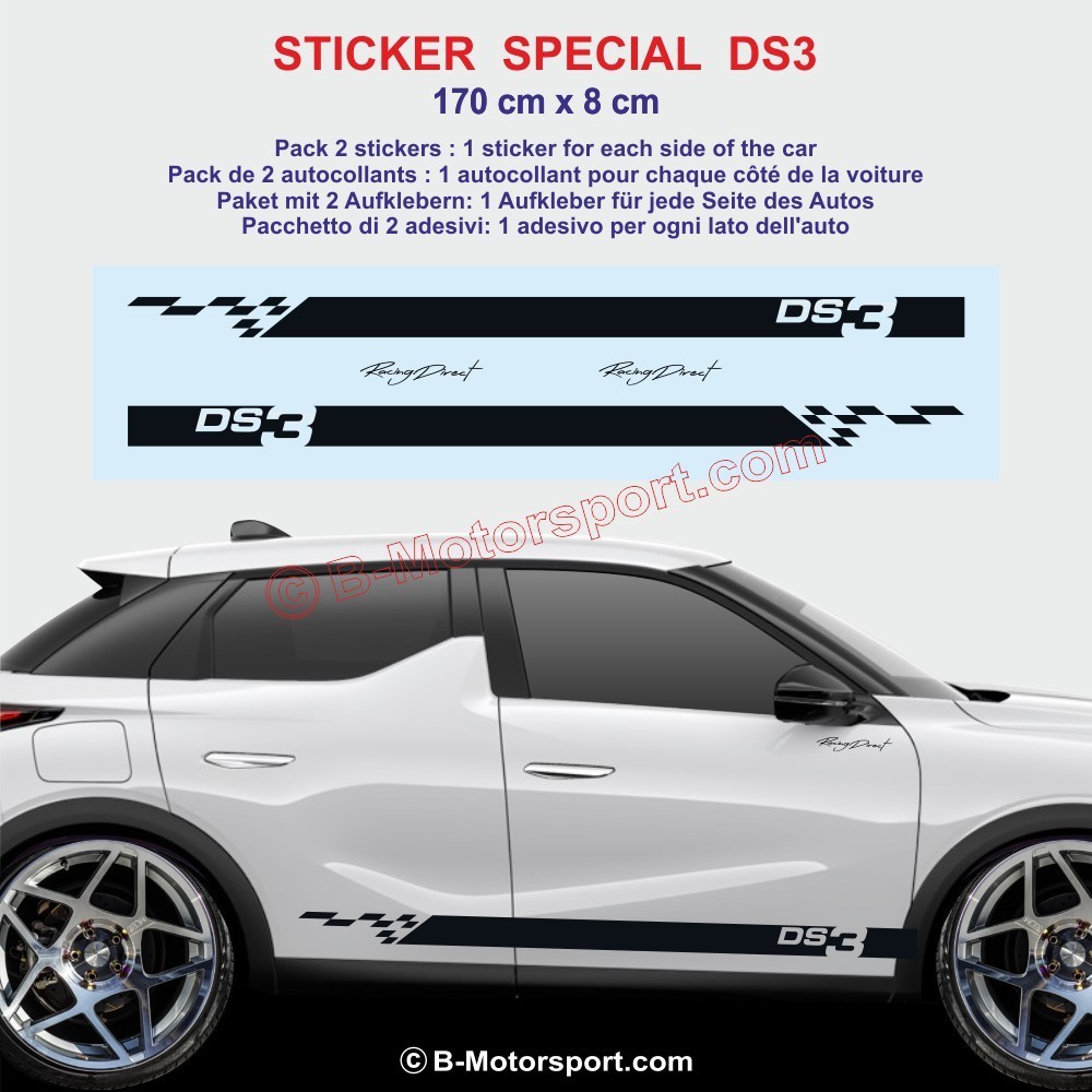 Sport side skirt sticker decals for CITROEN DS3 Racing