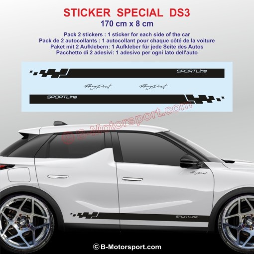 SPORTLINE side skirt sticker decals for CITROEN DS3