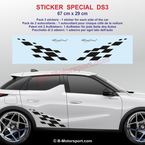 MOTORSPORT side skirt sticker decals for CITROEN DS3