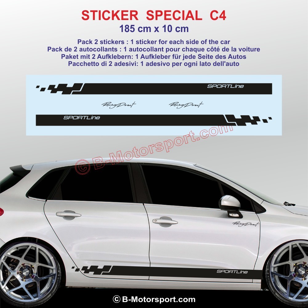 SPORTLINE side skirt sticker decals for CITROEN C4