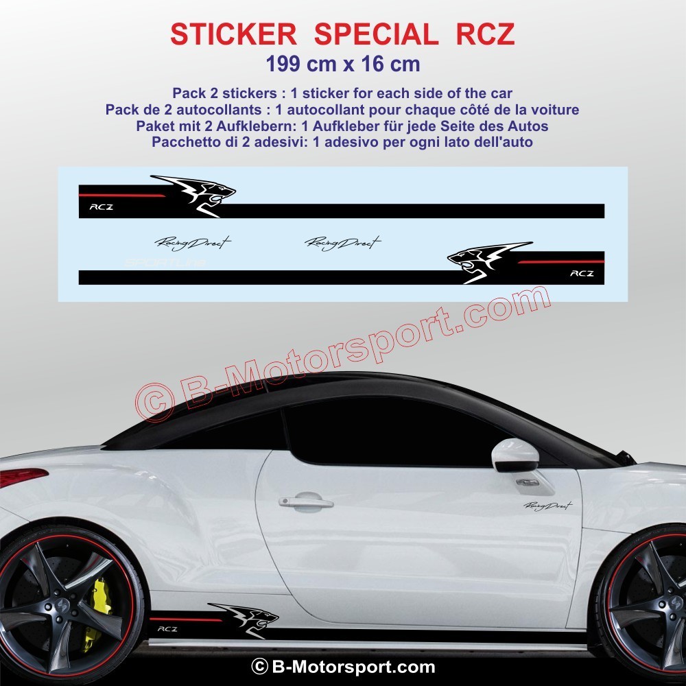 Kit autocollant SPEED pour bas de caisse PEUGEOT RCZ