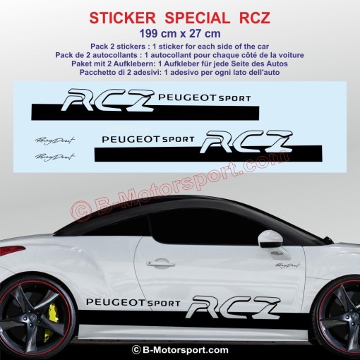 Kit autocollant TRACKDAY pour bas de caisse PEUGEOT RCZ