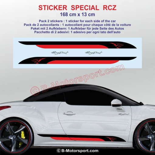 Two-tone side skirt sticker decals for PEUGEOT RCZ