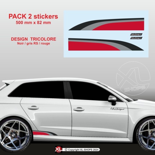 Sticker coloris AUDI SPORT pour AUDI A1 A3 A4 A5 A6 A7 A8 TT Q1 Q2 Q3 Q4 Q5 Q6 Q7 Q8 Q9 RS