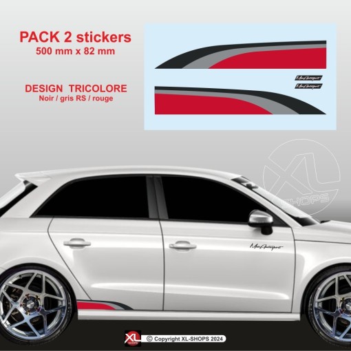 Sticker coloris AUDI SPORT pour AUDI A1 A3 A4 A5 A6 A7 A8 TT Q1 Q2 Q3 Q4 Q5 Q6 Q7 Q8 Q9 RS