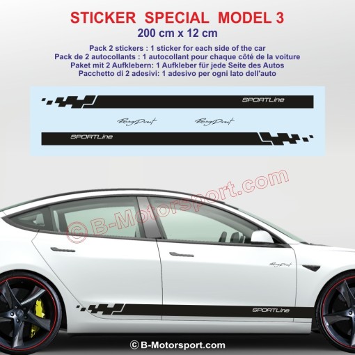 Adesivi SPORTLINE per TESLA MODEL 3 e MODEL X