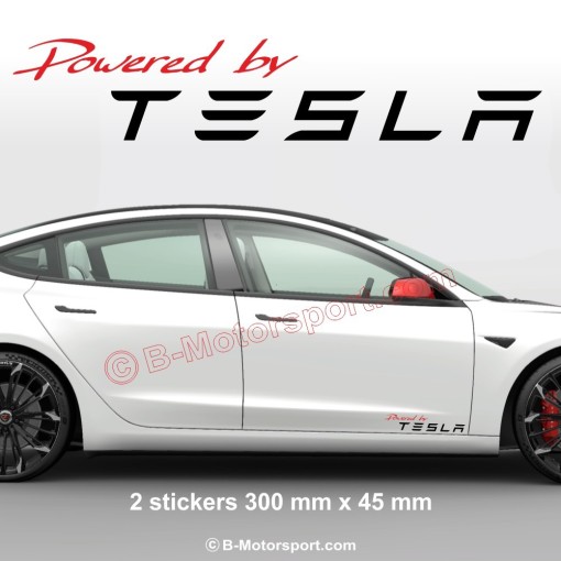 1 set di 2 adesivi Powered by TESLA