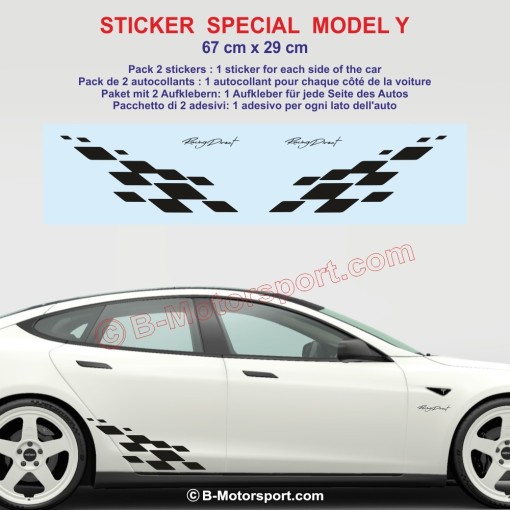 MOTORSPORT Seitenstreifen Aufkleber für TESLA MODEL S 3 X Y