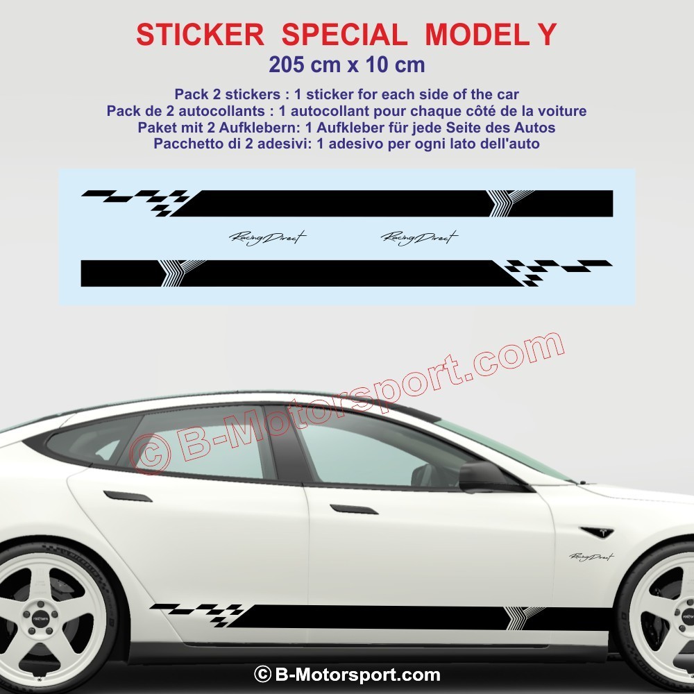 SPORT Seitenstreifen Aufkleber für TESLA MODEL Y