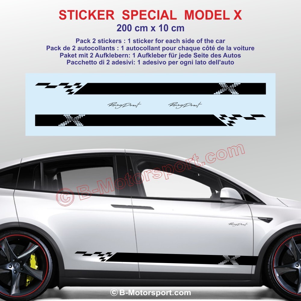 SPORT Seitenstreifen Aufkleber für TESLA MODEL X