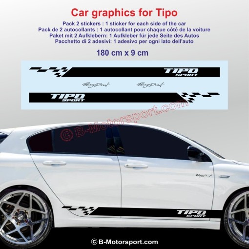 SPORT side skirt sticker decals for FIAT TIPO