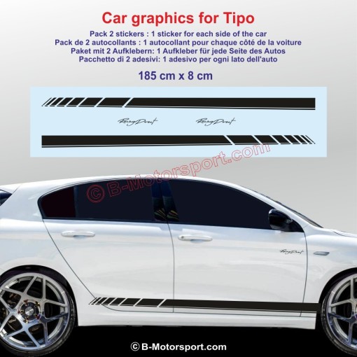 RACING side skirt sticker decals for FIAT TIPO