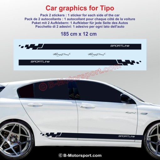 SPORTLINE side skirt sticker decals for FIAT TIPO