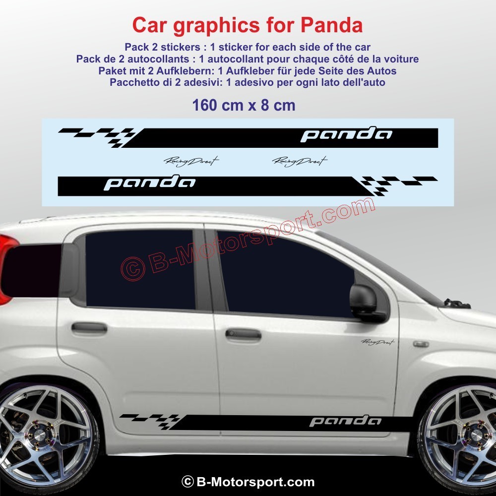 SPORT side skirt sticker decals for FIAT PANDA